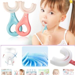 2-12 Ages kids Toothbrush U-shape Infant Toothbrush With Handle silicone Oral_care_Cleanings...Baby soft U-Shaped Training Toothbrush Heart –  for kids Baby Oral Cleaning Brushing Instrument Children's Oral Cleaning Toothbrush Brushing