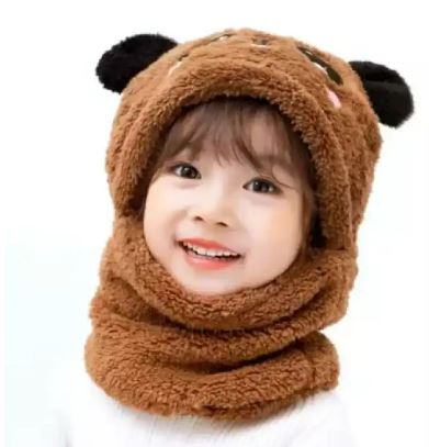 Beanie Cap Neck Warmer Beanie| Wool Caps For Kids Winter Thicken Warm Kids Hat Scarf All-in-one Fleece Boys Girls Cap Beanie Cute Cartoon Panda Toddler Children Hat Bonnet - Image 4