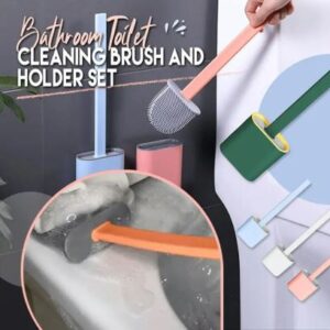 Silicone Toilet Brush with Toilet Brush Holder Creative Cleaning Brush