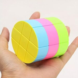 3x3x3 Magic Rubik's Cube block Cylinder Speed professional Puzzle Cube fidget toy | Gol Cube with Vivid Colors and Smooth Rotation