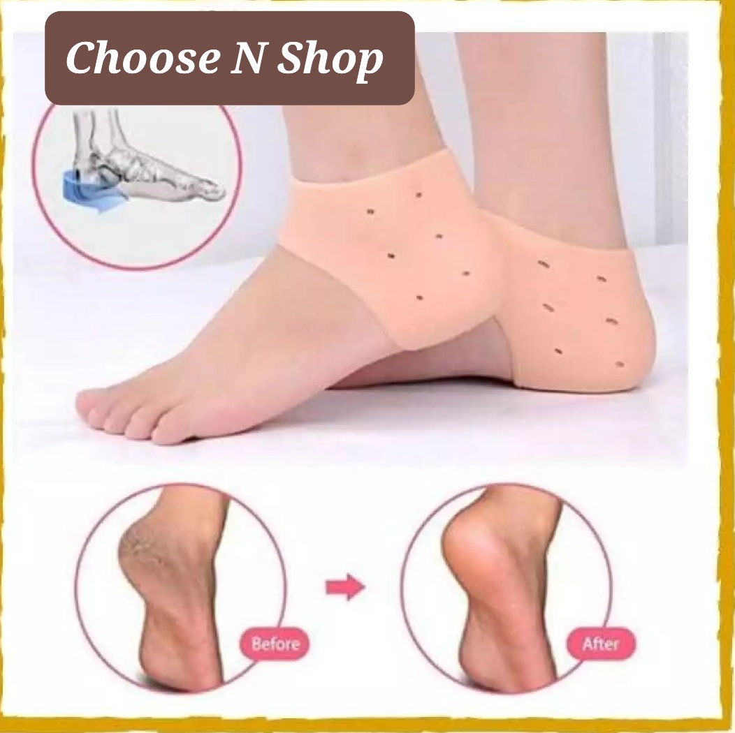 Silicone Gel Heel Pad Socks For Pain Relief And Anti Crack Heel 1 Pair Heel Cups | Guards | Protectors Heel Sleeves For Relieve Heel Pads Cushion Heel Pain, Heal Dry Cracked Heels, Achilles Tendinitis, For Men & Women Choose N Shop - Image 2