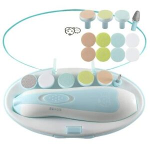 Baby Nail Clippers 5 in 1, Safe Electric Baby Nail Trimmer, Baby Nail File Kit, Additional Replacement Heads, Newborn Toddler Toes and Fingernails, Trim and Polish