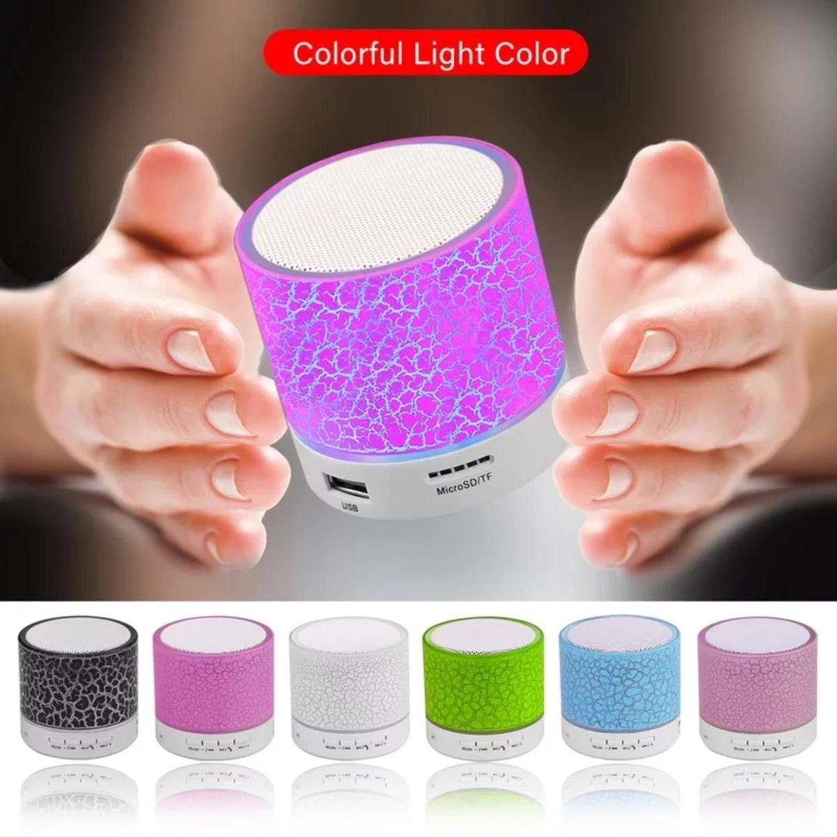 Wireless Mini Bluetooth Speaker with LED Light MP3 Player USB SD Card Support Portable