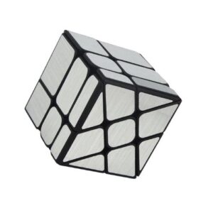 Brain Teaser Brushed Sticker Black Background Twisty Windmill 3x3 Mirror Speed Cube Silver | Golden
