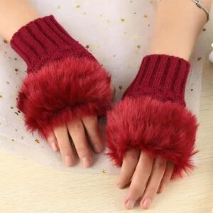 Wool Gloves Fancy Winter Women Girls wool Gloves Knitting wool gloves Keep Warm Short Mitten Fingerless Lady Girl Half Finger Gloves